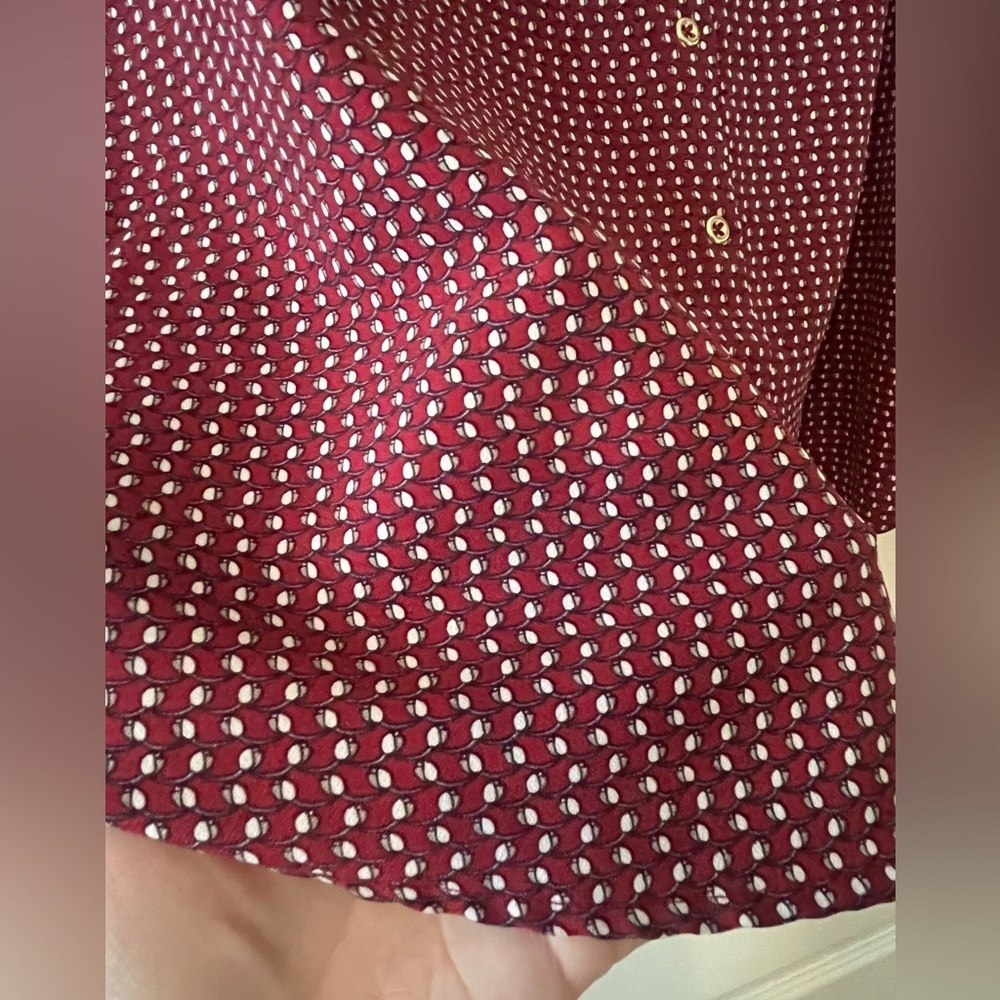 Roz & Ali Burgundy Button-Up Blouse with Gold Button Detail Women’s Size 1X - Picture 6 of 16